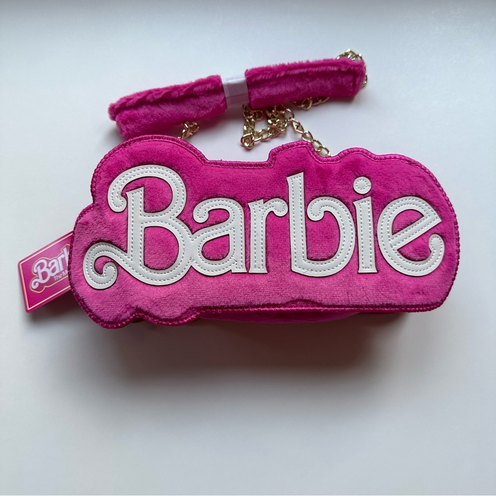 LAST ONE! RARE! Barbie Logo Pink Fuzzy Mini Crossbody Bag